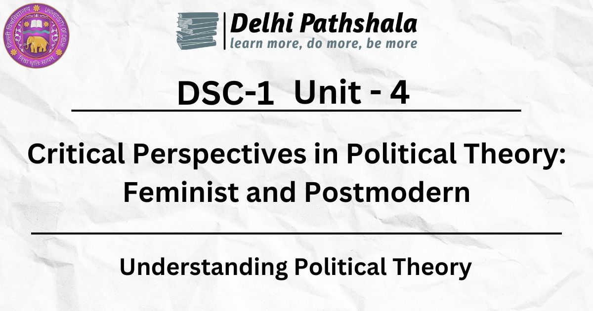 critical and contemporary perspectives in political theory feminist and postmodern Notes