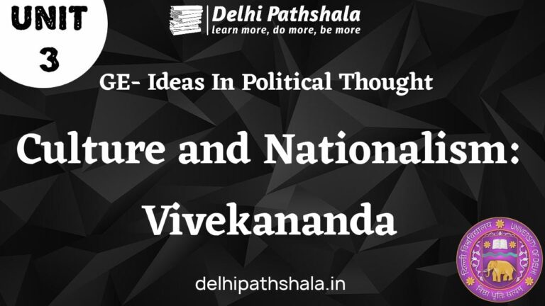 Culture and Nationalism: Vivekananda