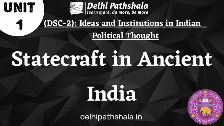 Ideas and Institutions in Indian Political Thought : Statecraft in Ancient India