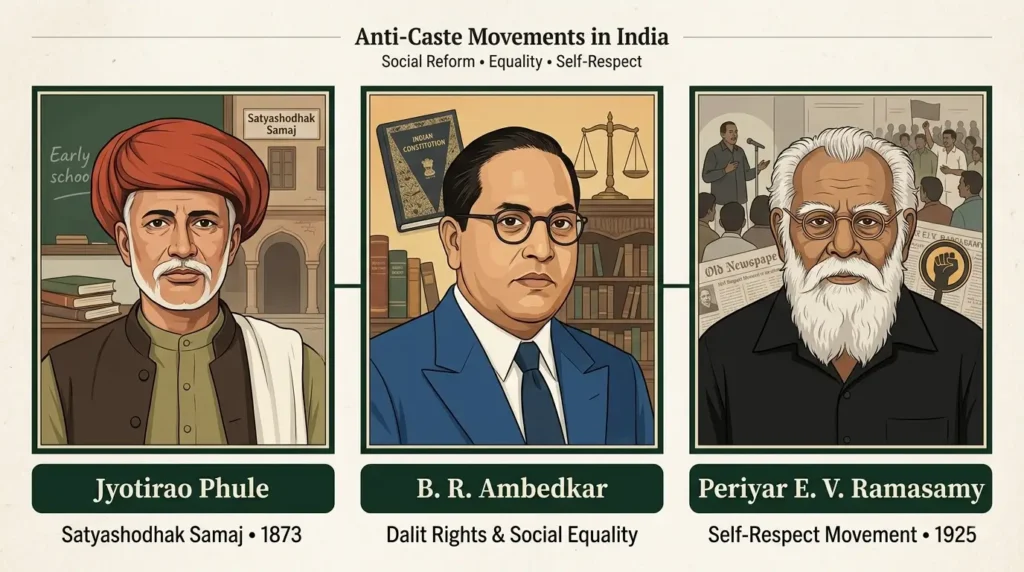 Anti-Caste Movements — DU Notes Anti-caste movements in India — Jyotirao Phule, B.R. Ambedkar and Periyar