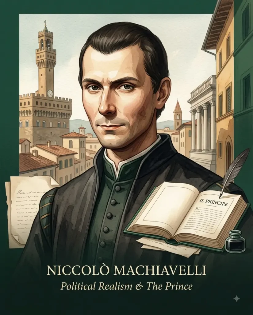 Niccolò Machiavelli portrait representing political realism and The Prince
