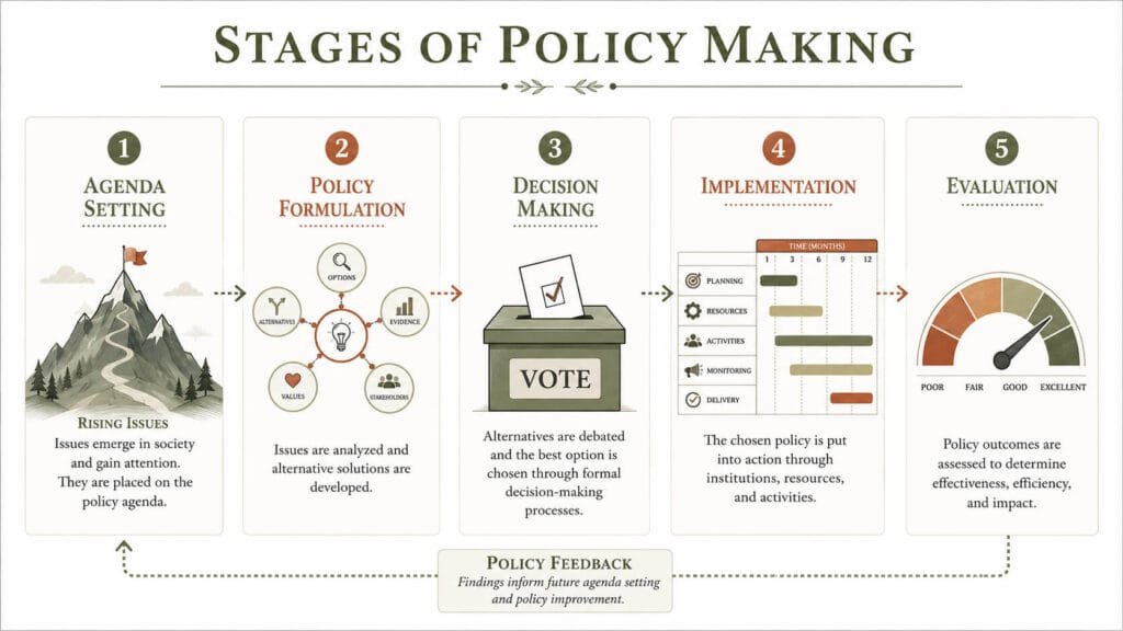 Stages of Policy Formulation Stages of policy formulation from agenda setting to policy evaluation