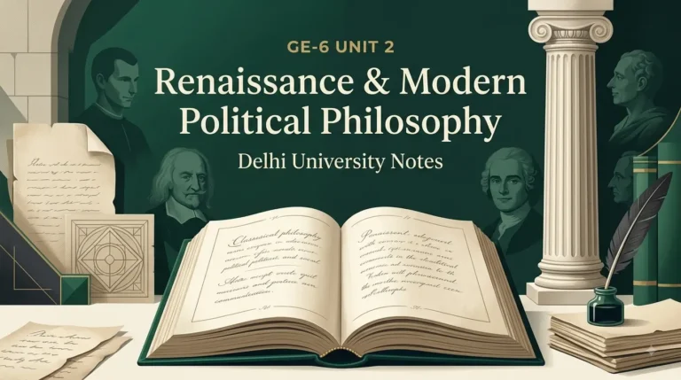 Renaissance and Modern Political Philosophy GE-6 DU notes cover image