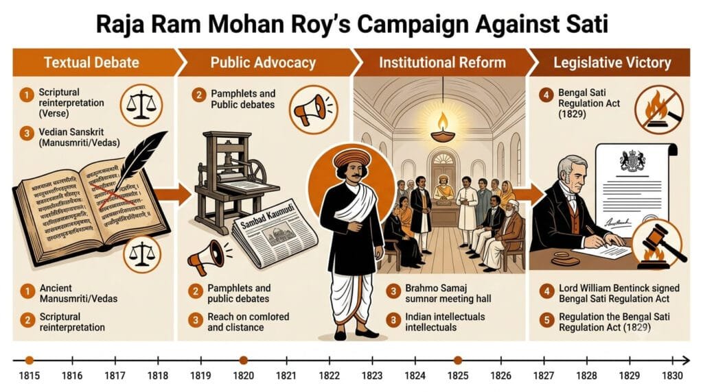 sati-abolition-widow-remarriage-india Raja Ram Mohan Roy social reform against sati