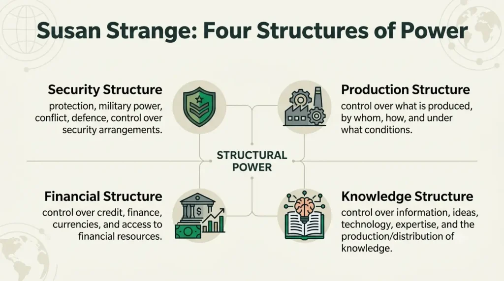 Diagram of Strange's security production finance knowledge structures