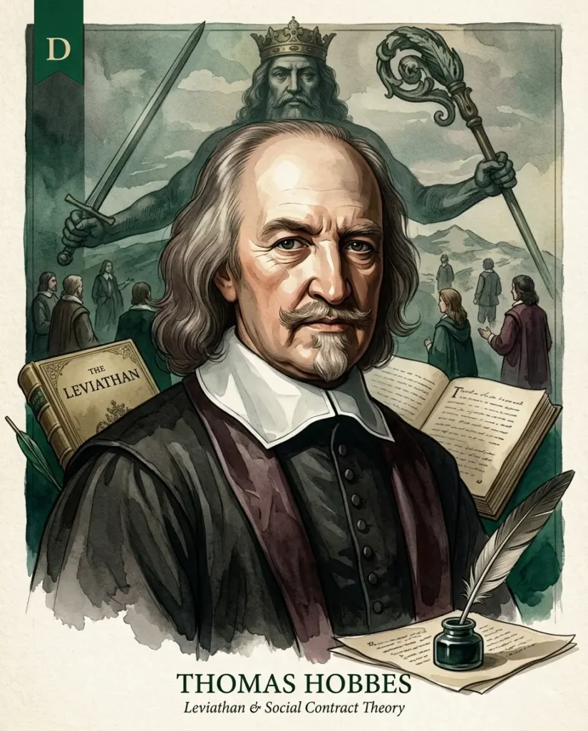 Thomas Hobbes portrait representing Leviathan and social contract theory