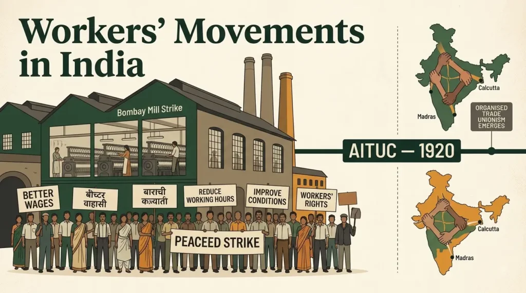 Workers Social Movements — DU Notes Workers' movements in India — Bombay Mill Strike and formation of AITUC