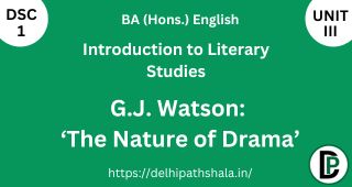 the nature of drama summary | GJ Watson