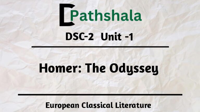 The Odyssey By Homer: Summery, Characters, Analisys