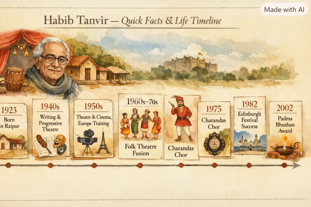 Habib Tanvir quick facts and timeline