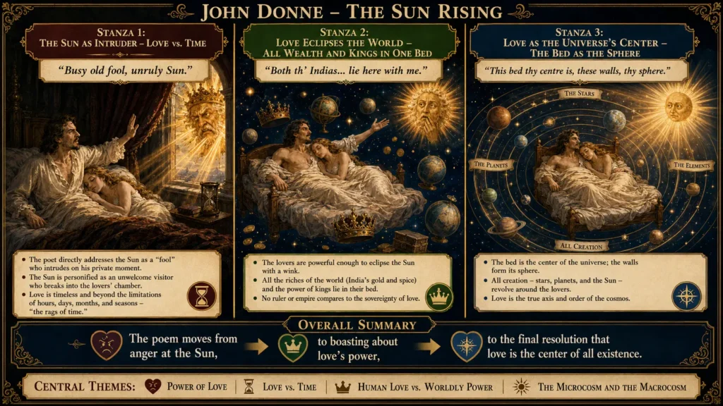 Analysis of themes in The Sun Rising by John Donne