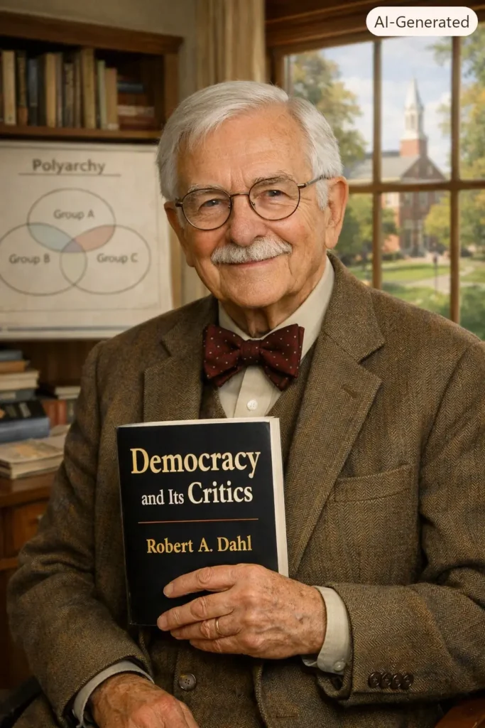 Robert Dahl polyarchy and democracy theory Portrait of Robert Dahl, known for the concept of polyarchy in democratic theory