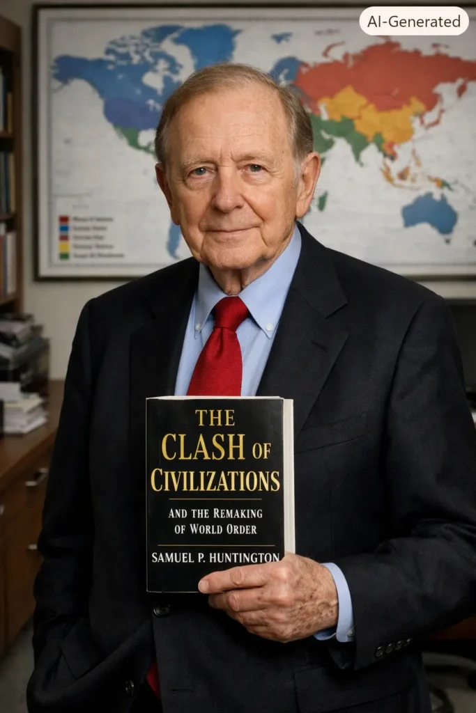 Samuel Huntington political development theory Portrait of Samuel P. Huntington, known for theories of political development and democratization