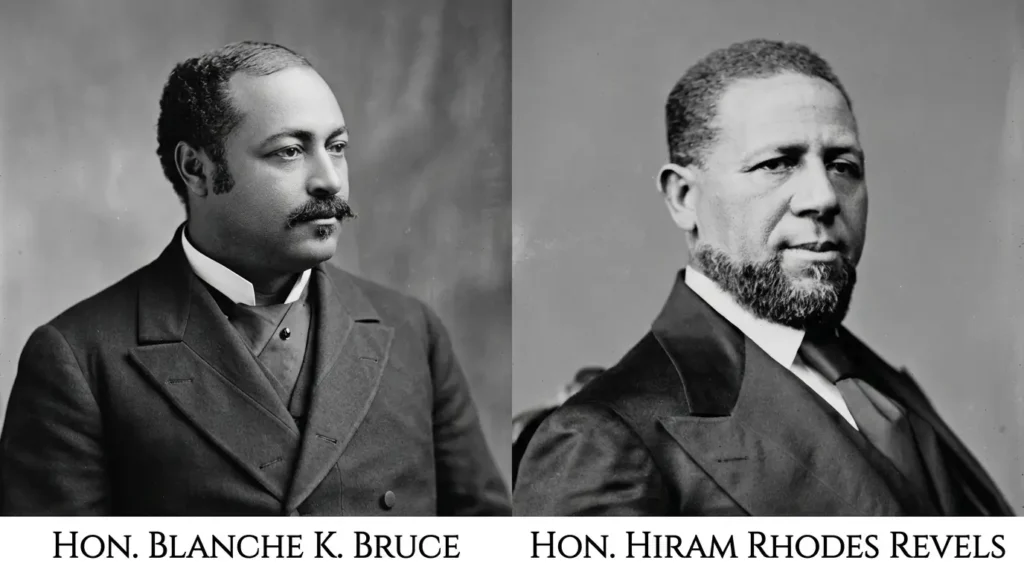 Portraits of Hiram Revels and Blanche K. Bruce, first African American U.S. senators