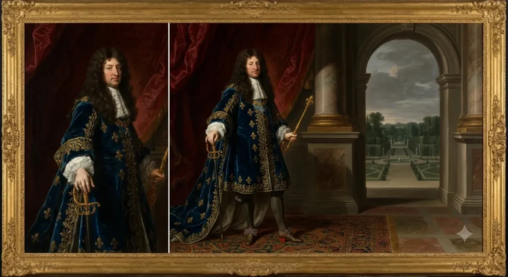 Louis XIV — The Sun King Portrait of Louis XIV, the Sun King of France, associated with the Palace of Versailles