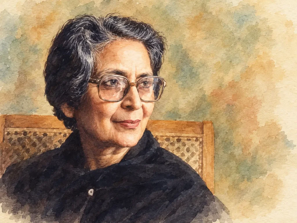 Portrait of Punjabi poet Amrita Pritam, author of I Say unto Waris Shah