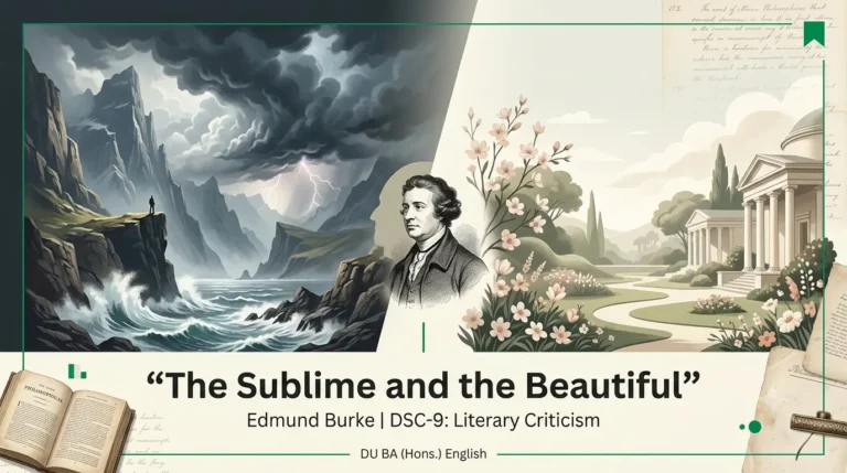 Cover graphic for DU notes on Edmund Burke's sublime and beautiful, DSC-9 Literary Criticism