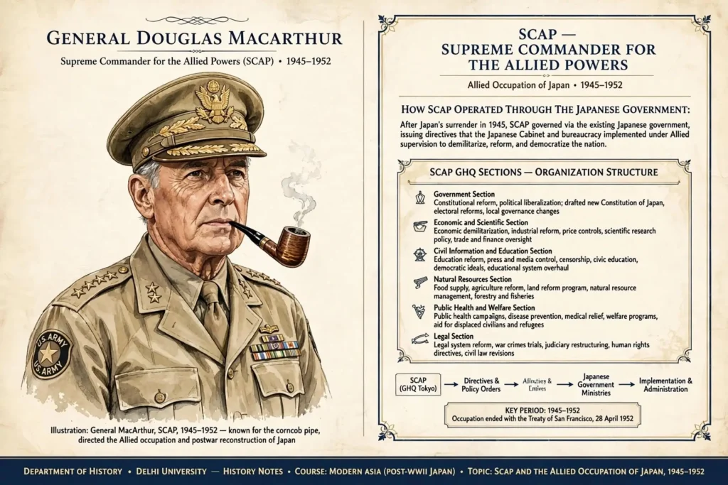 General Douglas MacArthur, Supreme Commander for the Allied Powers during the occupation of Japan