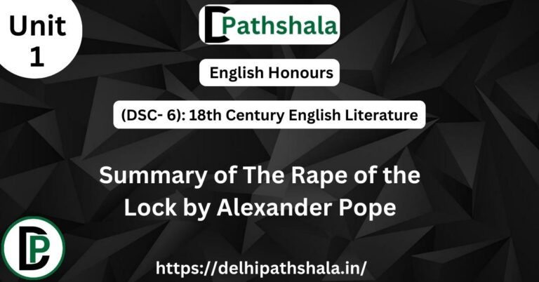 Summary of The Rape of the Lock by Alexander Pope