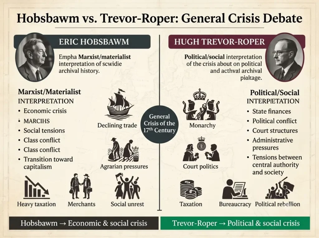 Hobsbawm vs Trevor-Roper general crisis debate comparison