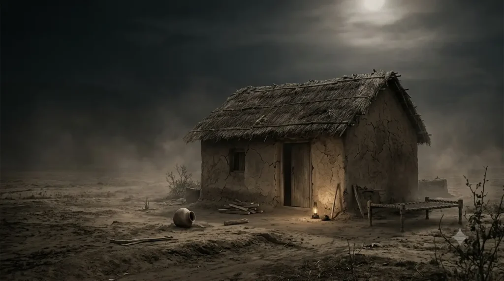 rural Indian village setting of Kafan by Premchand