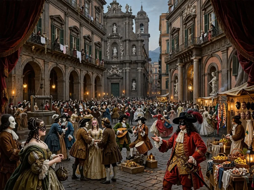 Carnival setting in The Rover by Aphra Behn Restoration comedy