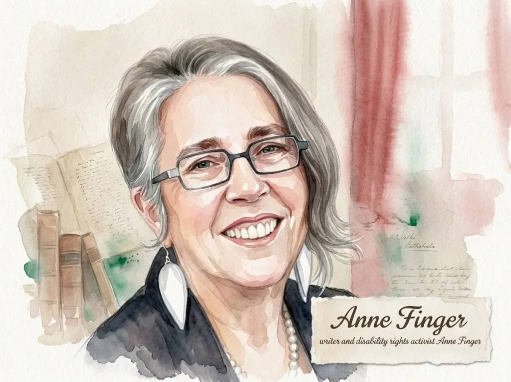 Anne Finger, author of Helen and Frida Photo of writer and disability rights activist Anne Finger