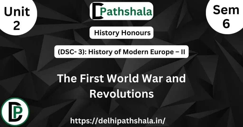 The First World War and Russian Revolutions