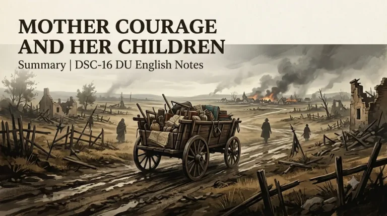 Mother Courage and her children summary DSC-16 DU English notes