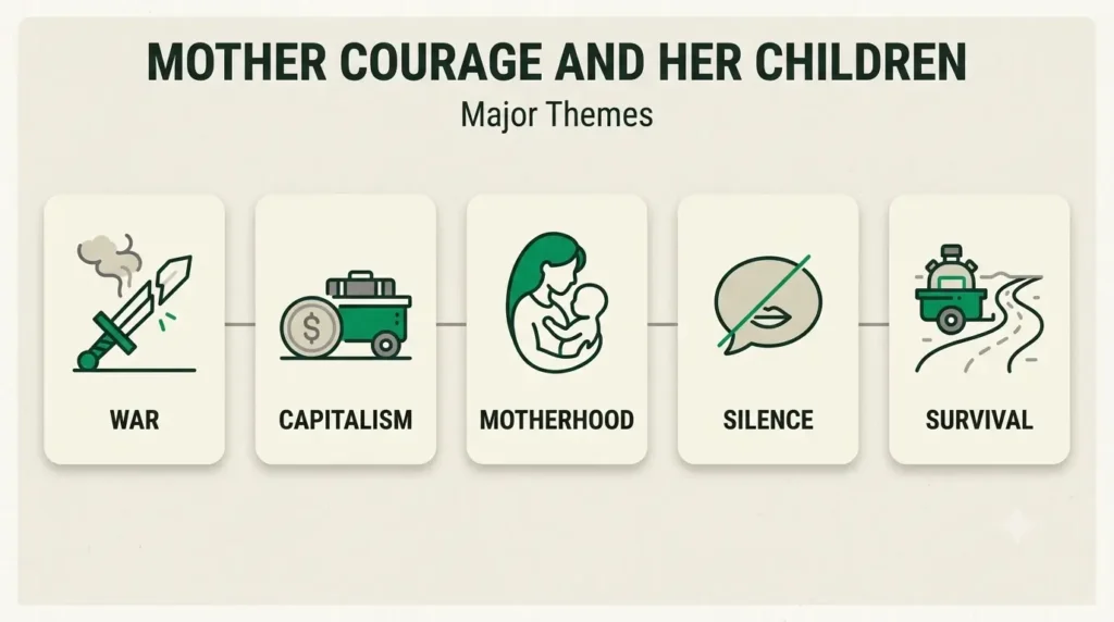 Mother Courage and her children themes war capitalism motherhood silence