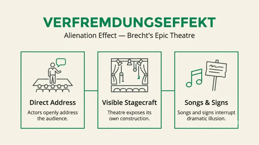 Verfremdungseffekt alienation effect diagram Brecht epic theatre