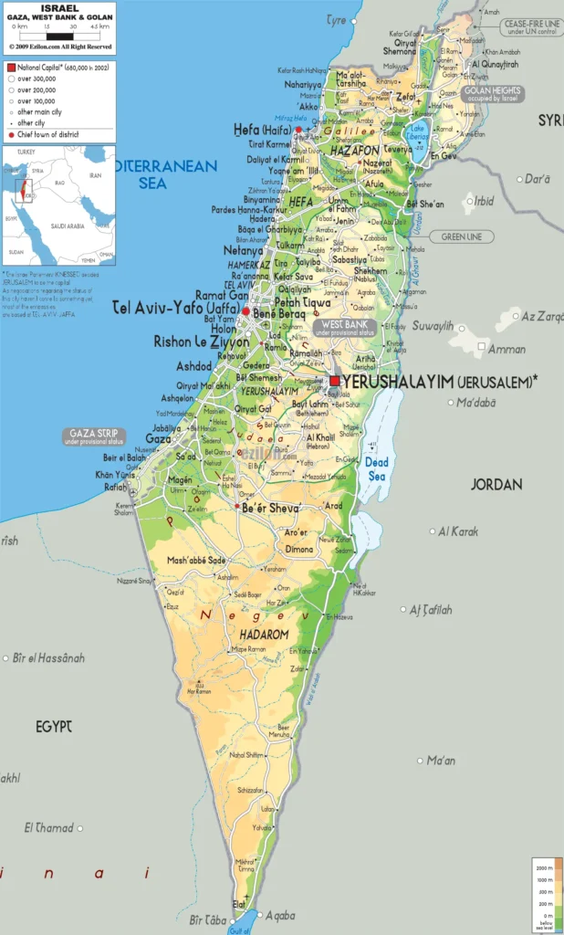 Map showing municipalities and local councils in Israel