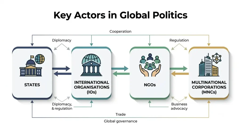 Key actors in global politics — states, IOs, NGOs