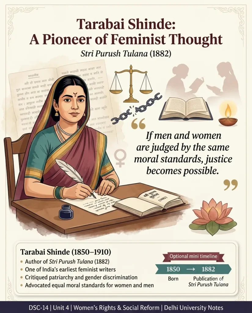 Tarabai Shinde — Author of Stri Purush Tulana Tarabai Shinde Stri Purush Tulana feminist thinker notes