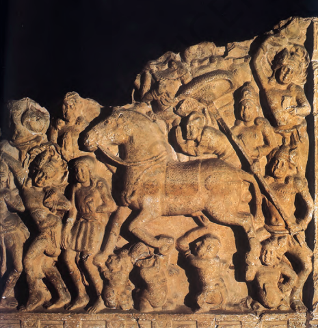 बुद्ध की घर से जाते हुए मूर्ति