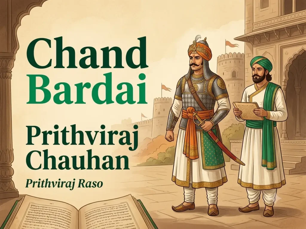 चंदबरदाई और पृथ्वीराज चौहान चंदबरदाई और पृथ्वीराज चौहान का चित्र