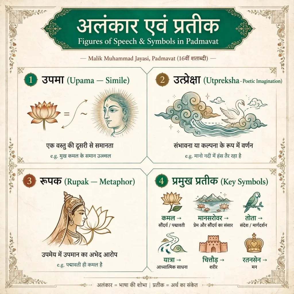 उपमा, उत्प्रेक्षा, रूपक और प्रतीकों की सूची