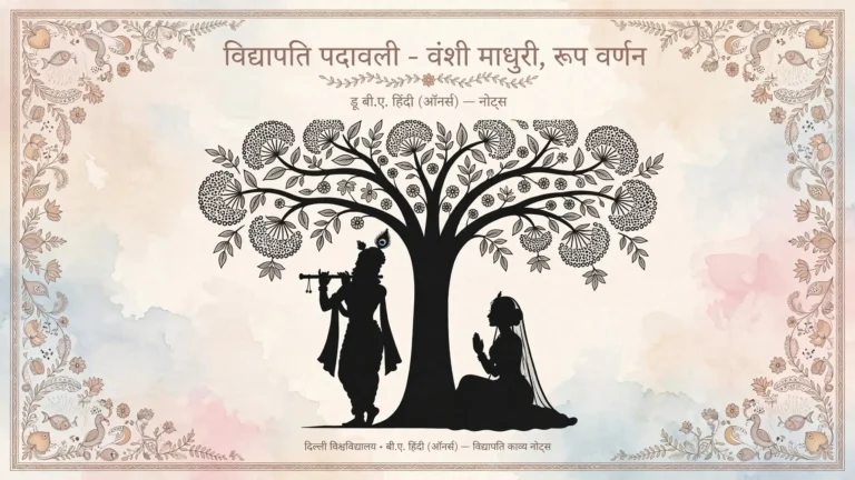 Vidyapati Padavali notes DU featured cover image with Vanshi Madhuri Roop Varnan