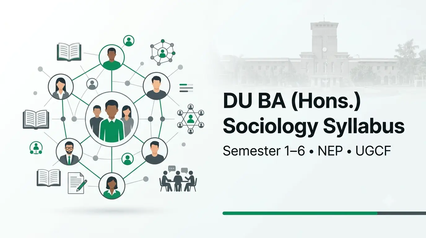 BA Hons Sociology Syllabus all Semesters DU BA Hons Sociology Syllabus Semester 1 to 6 NEP UGCF