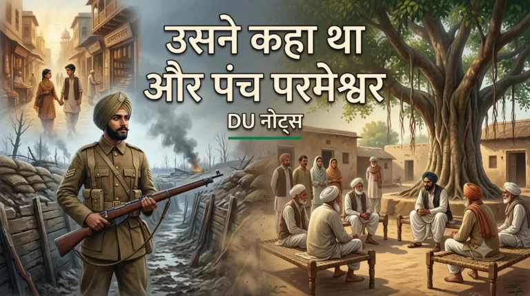 खाई में सिपाही और पेड़ के नीचे पंचायत दिखाने वाला कहानी-कोलाज